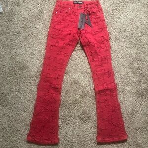 Vibrant Red Men's Skinny Jeans by Balabas